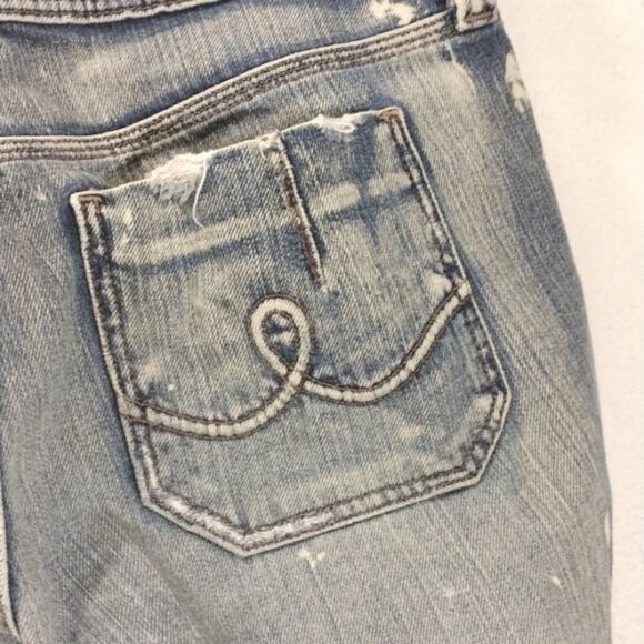 Y2K Hippie Denim Capris Jeans Sz 9 Distressed Details Boho Gypsy Festival VNTG - Picture 9 of 10